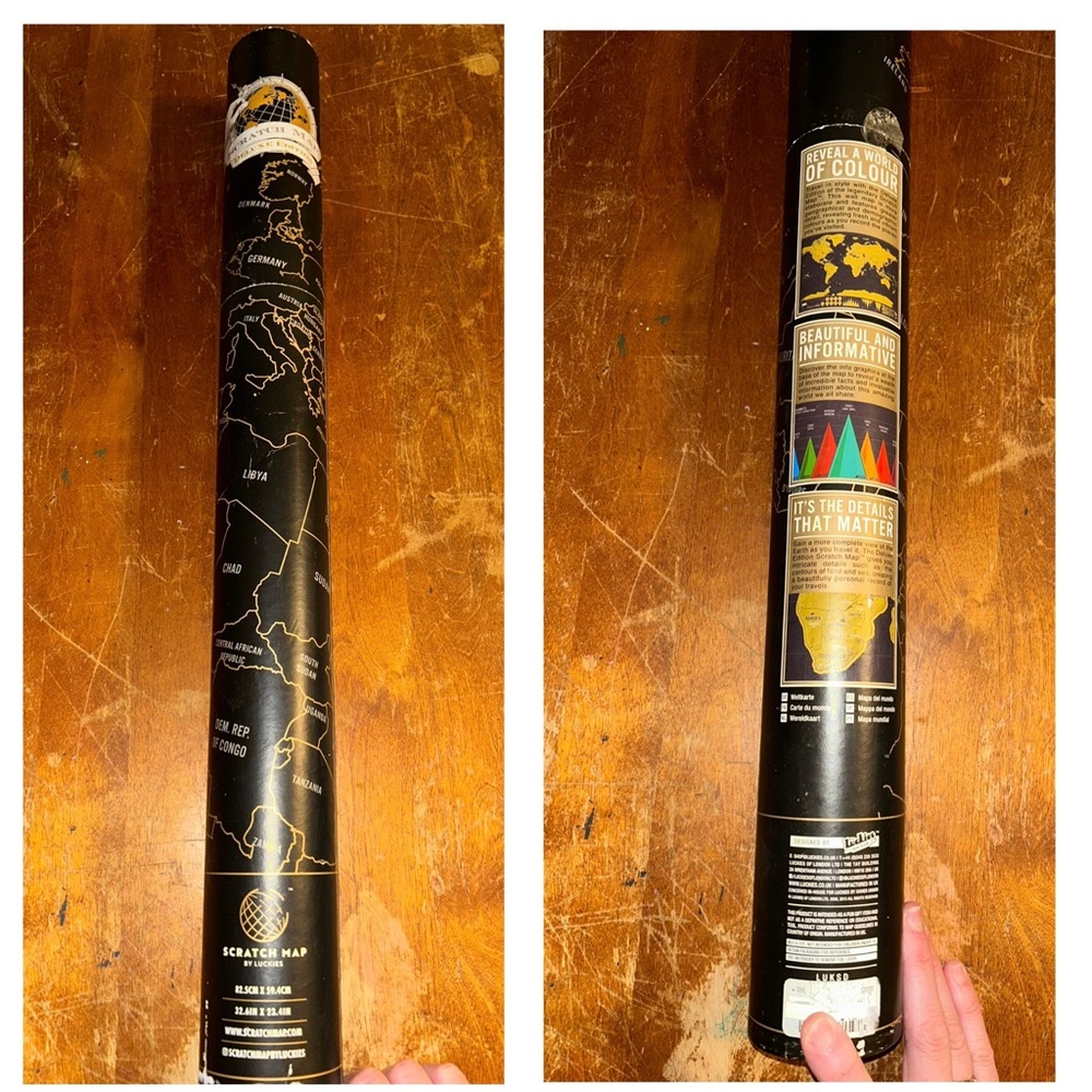 Black and Gold Scratch Map